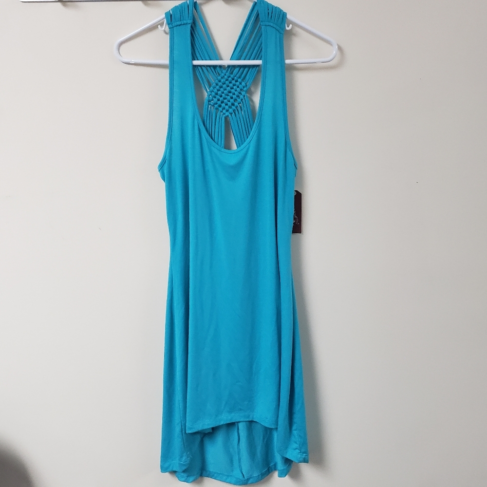 Arizona Jean Co. Blue Sleeveless Cover Up Dress with Knotted Back Size Medium